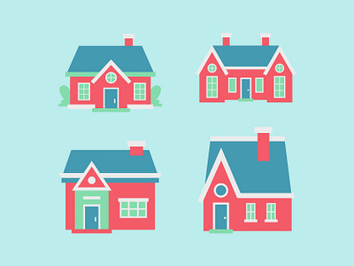 Flat House Illustration building cartoon design home house illustration