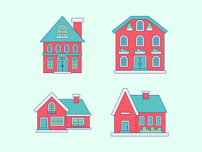 House Illustration building cartoon design flat home house illustration