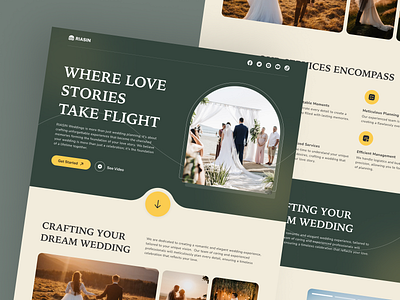 Wedding Website Exploration clean cleanui design exploration landing page project ui uidesign uiux website wedding weddingwebsite