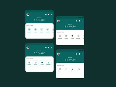 Digital Wallet – UI Component Variations ai app design balance button carousel cash component design exploration digital wallet finance fintech fintech design green mobile mobile app money ui ui component wallet wallet app