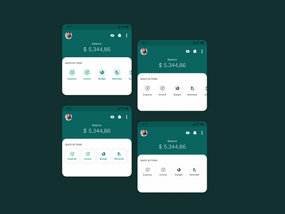 Digital Wallet – UI Component Variations ai app design balance button carousel cash component design exploration digital wallet finance fintech fintech design green mobile mobile app money ui ui component wallet wallet app