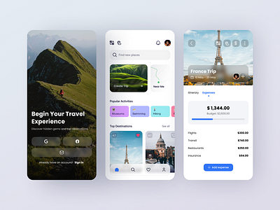 Trip Planner App expenses expenses mobile homepage mobile app mobile design mobile ui product design sign up travel travel app trip app trip planer ui design ux design ux ui design