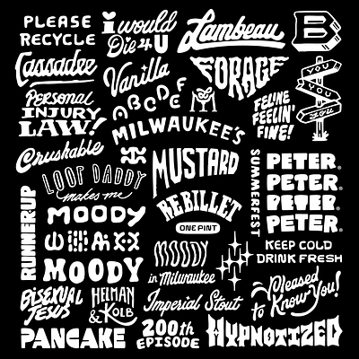 Lettering Collection Collage branding graphic design hand drawn illustrator lettering logo typography vector