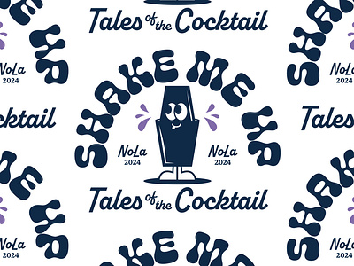 Tales of the Cocktail - '24 bartender funky type illustration shaker tales of the cocktail