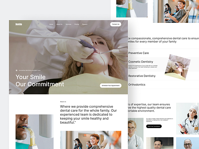 Dental Healthcare Website app chart clean dent design fireart health landing ui ux web