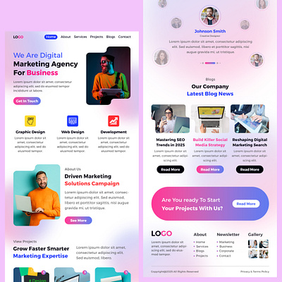 Digital Marketing Agency - Figma UI Landing Page Design digital marketing figma website frontend graphic design home page landing page ui