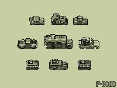 Cars for #gbjam game 4 colors cars gameboy gbjam pixel art