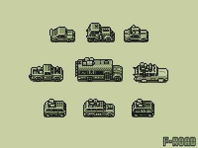 Cars for #gbjam game 4 colors cars gameboy gbjam pixel art