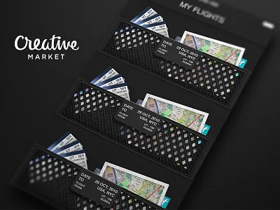 Idea For Flights App app date flight icon interface ios map photo tickets ui vector