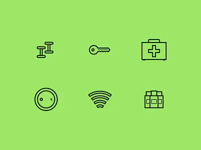 Amenities Icons Part 3 amenities household icons illustration