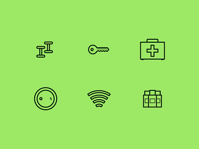 Amenities Icons Part 3 amenities household icons illustration