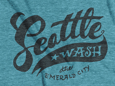 Seattle T-shirt - The Emerald City emerald city handlettered handlettering lettered lettering seattle seattle week stately type t shirt tee type washington