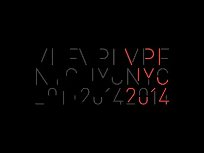 VPF NYC 2014 identity logo nyc publishing red stencil type video