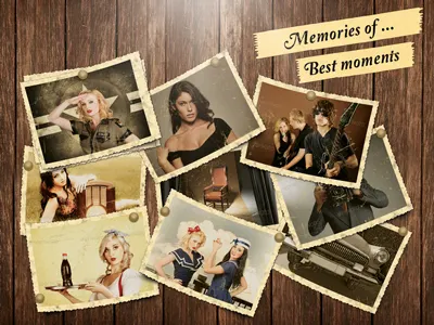 Retro Photos antique artistic creative memories old photo photo display photos presentation vintage wall photos