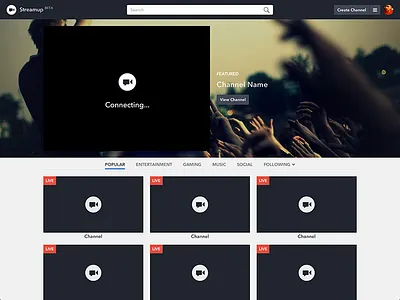 Streamup - Featured Channels banner feature live streamup video