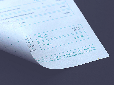 Invoice - ACA Holding Ltd. branding identity design invoice print