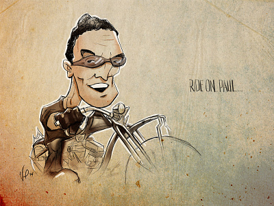 Ride on, Paul caricature character character design friend illustration sketch