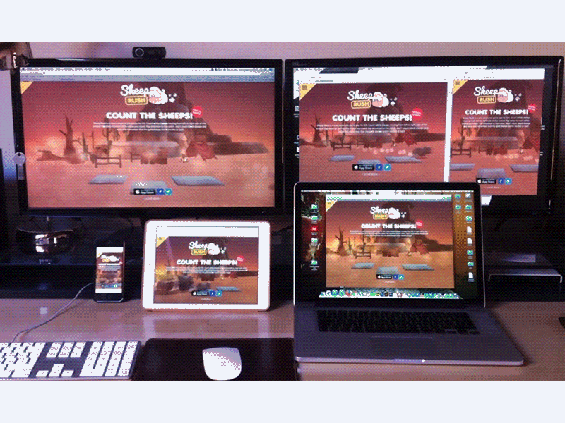 [animated] responsive test app design game ios ipad iphone responsive sheep sheep rush website