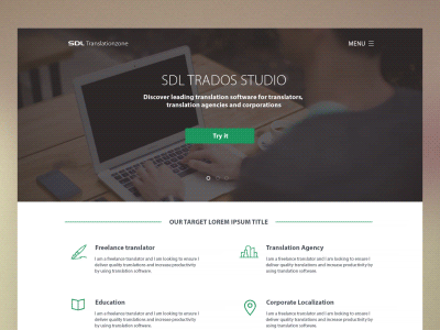 Landing Page product page sdl ui ux web design website