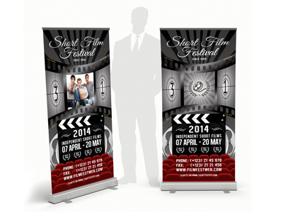 Film Fest Rollup Banner academy animation artist award cinema fascinate festival movie old movie red carpet short film winners