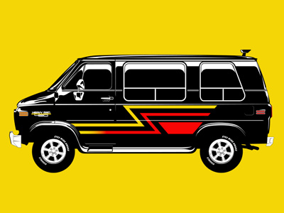 Van chevy classic eyes wide awake illustration illustrator retro shaggin wagon van vector wizard wagon yellow