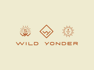Wild Yonder camping fire icon identity illustration logo mark mountain type typography