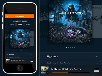Grooveshark Mobile Concept app concept grooveshark iphone music player