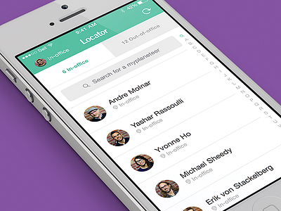 Locator iOS App app gps ios list location mobile myplanet office ordering search tabs ui