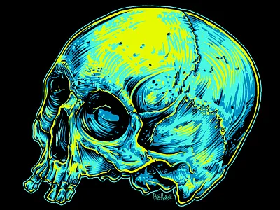 Out of Body: Skull T-shirt color illustration palehorse skull
