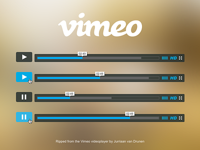 Freebie Vimeo Player PSD free freebie player video player vimeo