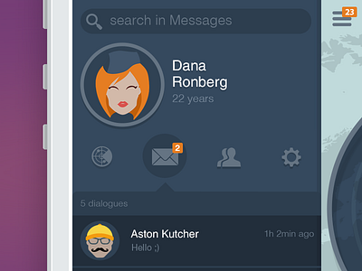 App Sonar app flat girl icons ui ux