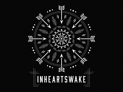In Hearts Wake arrow band deonic feather in hearts wake merch t shirt vector