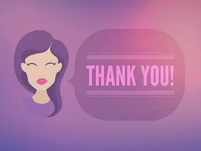 Thank You 2d girl icon lilac thank you