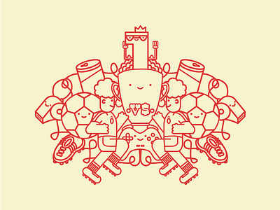 Lucas champion ai illustration line old retro soccer xbox