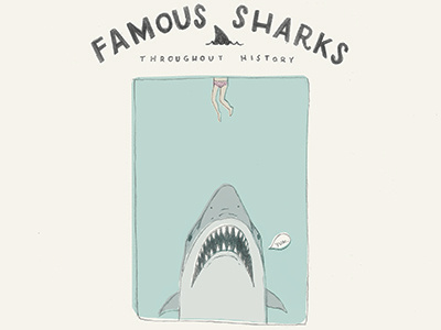 Shark Week - Famous Sharks: Jaws illustration jaws logo pencil shark vintage