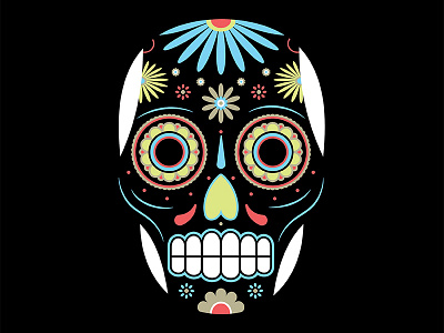 Day of the Dead Skull bones day of the dead dia de los muertos flowers halloween scary skull sugar skull