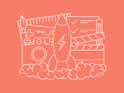 Creative Boost icon illustration line