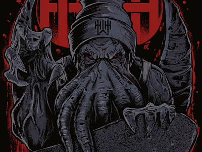 Ctulhu art ctulhu illustration screenprint skate