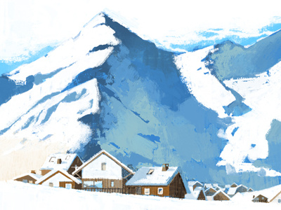 Way Up High digital illustration marc aspinall painting wip