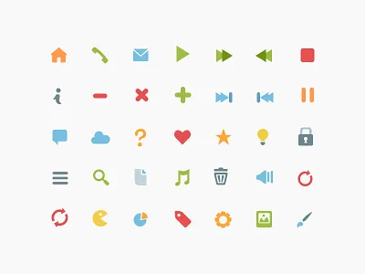 Freebie: Simple Flat Icons colorful flat freebie freebies icons