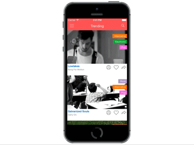 Collapsible feed app feed gif ios ios7 ios8 slide ux video