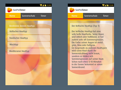 SunProTimer App: Android 2 android app design health interaction design interface design logo medicine mobile multimedia ui ux design