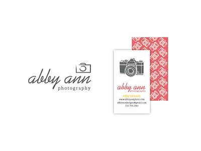 Abby Ann photography brand elements branding business card camera coral gray photography watermark yellow