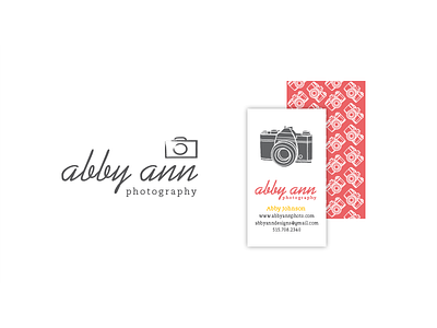 Abby Ann photography brand elements branding business card camera coral gray photography watermark yellow