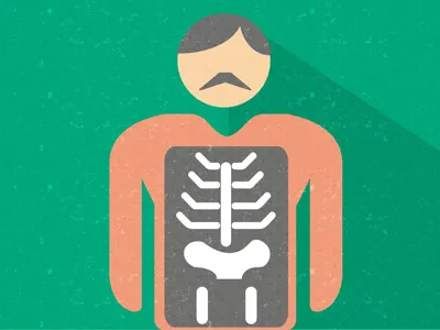X-ray pictogram flat illustration long pictogram shadow vector xray