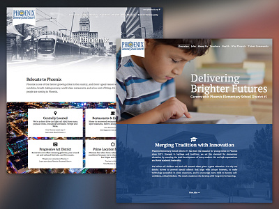 Phoenix Elementary - Career Site educational full width grid layout learning school stacked web design