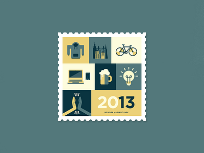 WeWork Bryant Park Stamp bryant park illustration new york city stamp wework bryant park