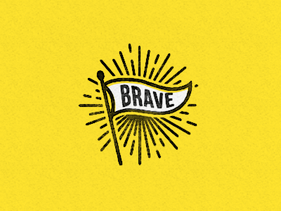 Brave flag brave flag logo old rays retro rubber stamp vintage yellow