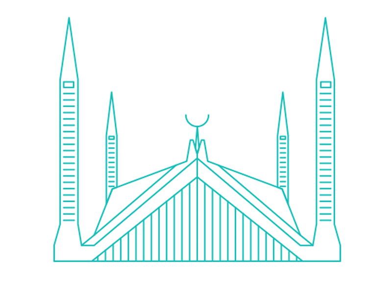 The Faisal Mosque ali effendy faisal illustration islamadbad islamic masjid monoline mosque pakistan