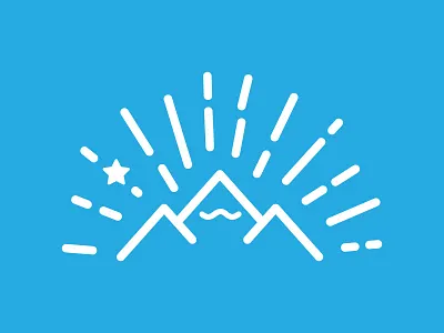 Mt. Moustache blue light line mountain moustache rays star thick lines white